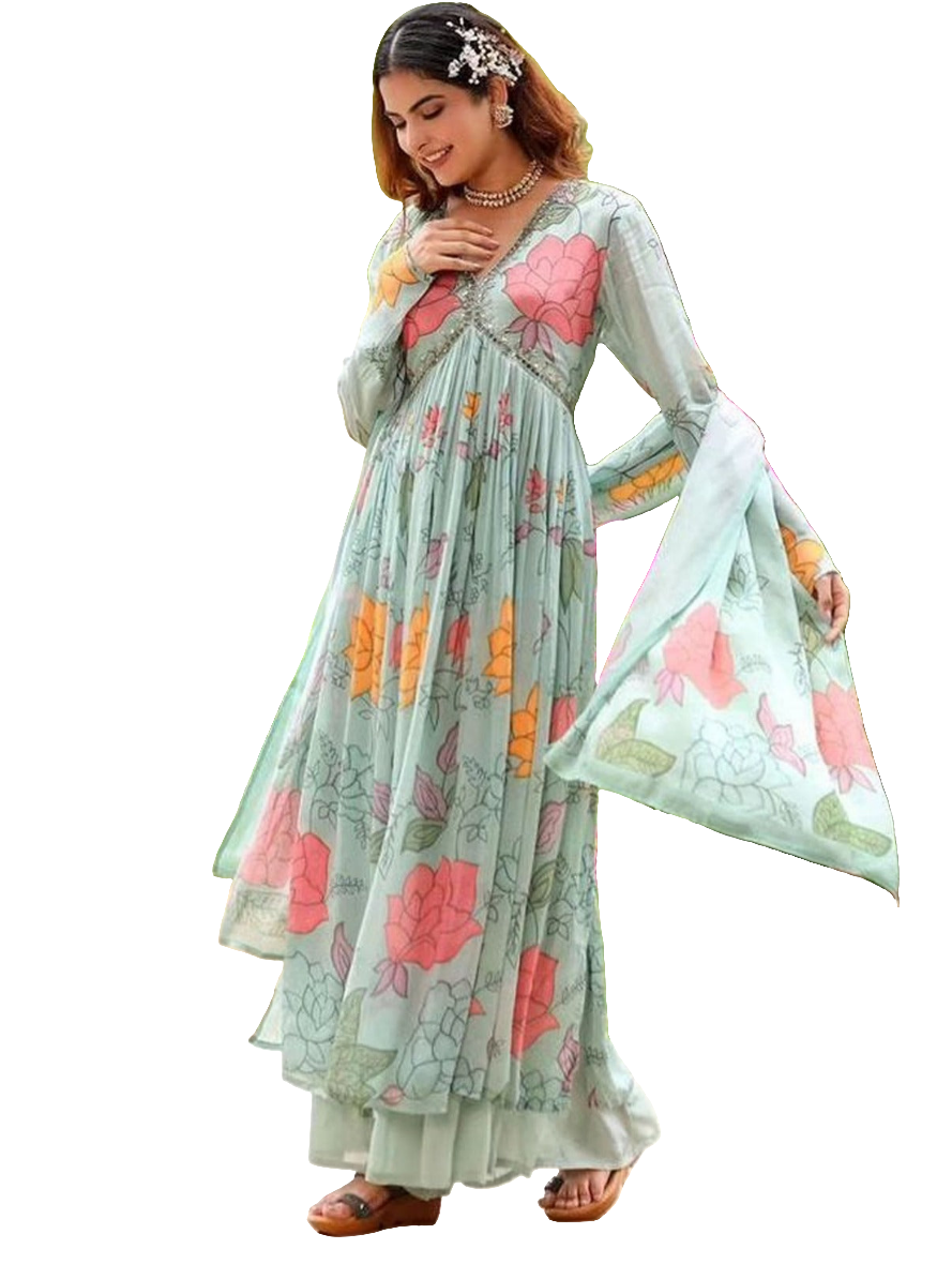 Gown type 3 piece suit