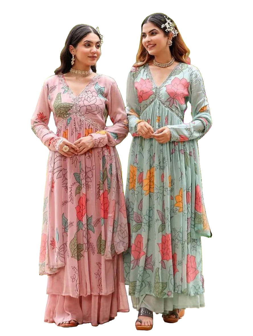 Gown type 3 piece suit