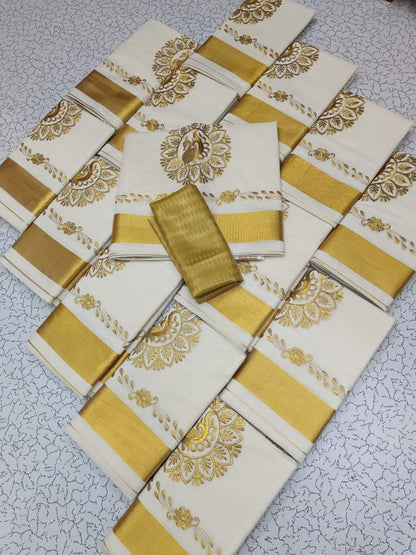 Cotton embroidery saree