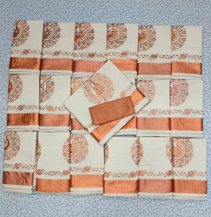 Cotton embroidery saree