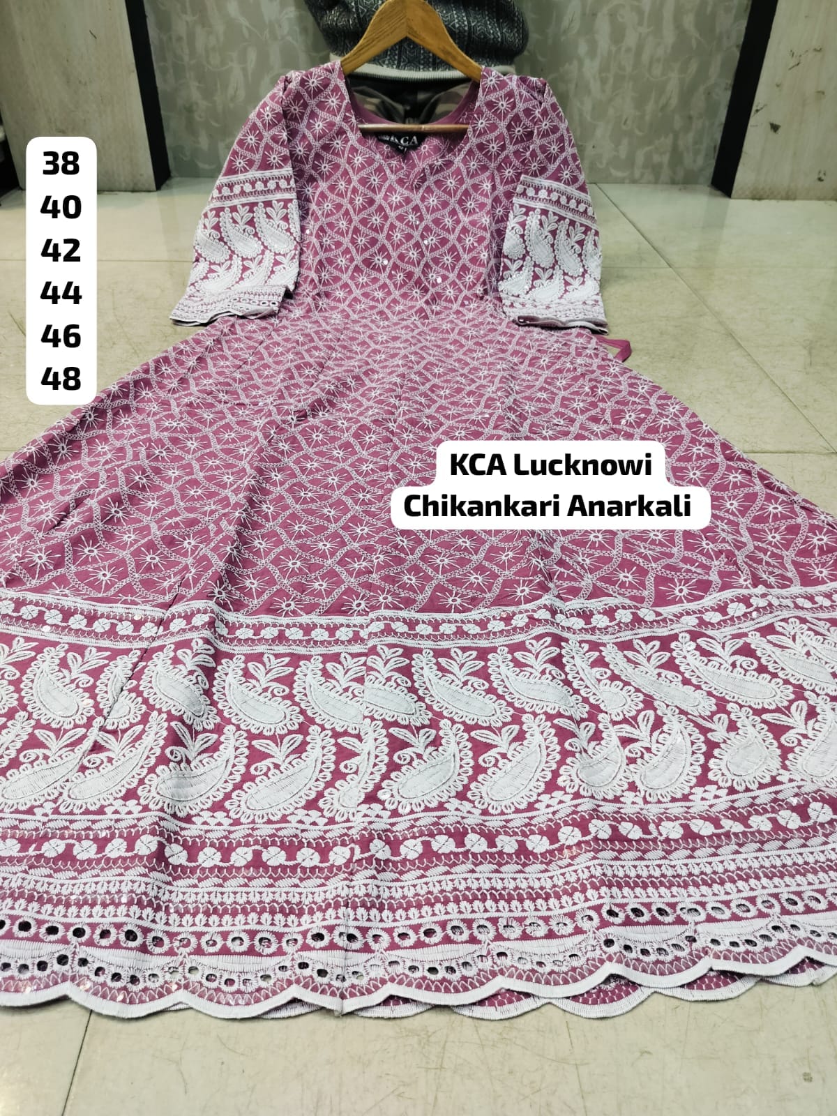 Chikankari anarkali Gown