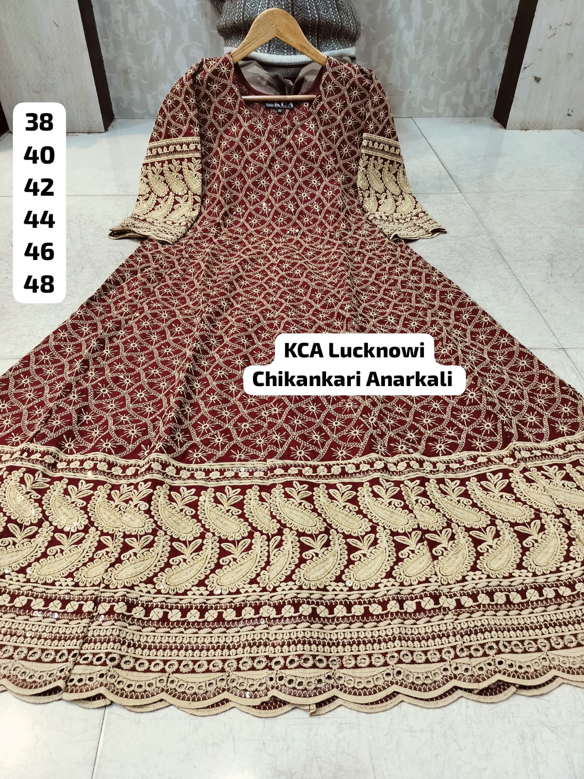 Chikankari anarkali Gown