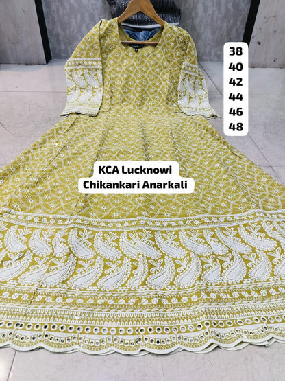 Chikankari anarkali Gown