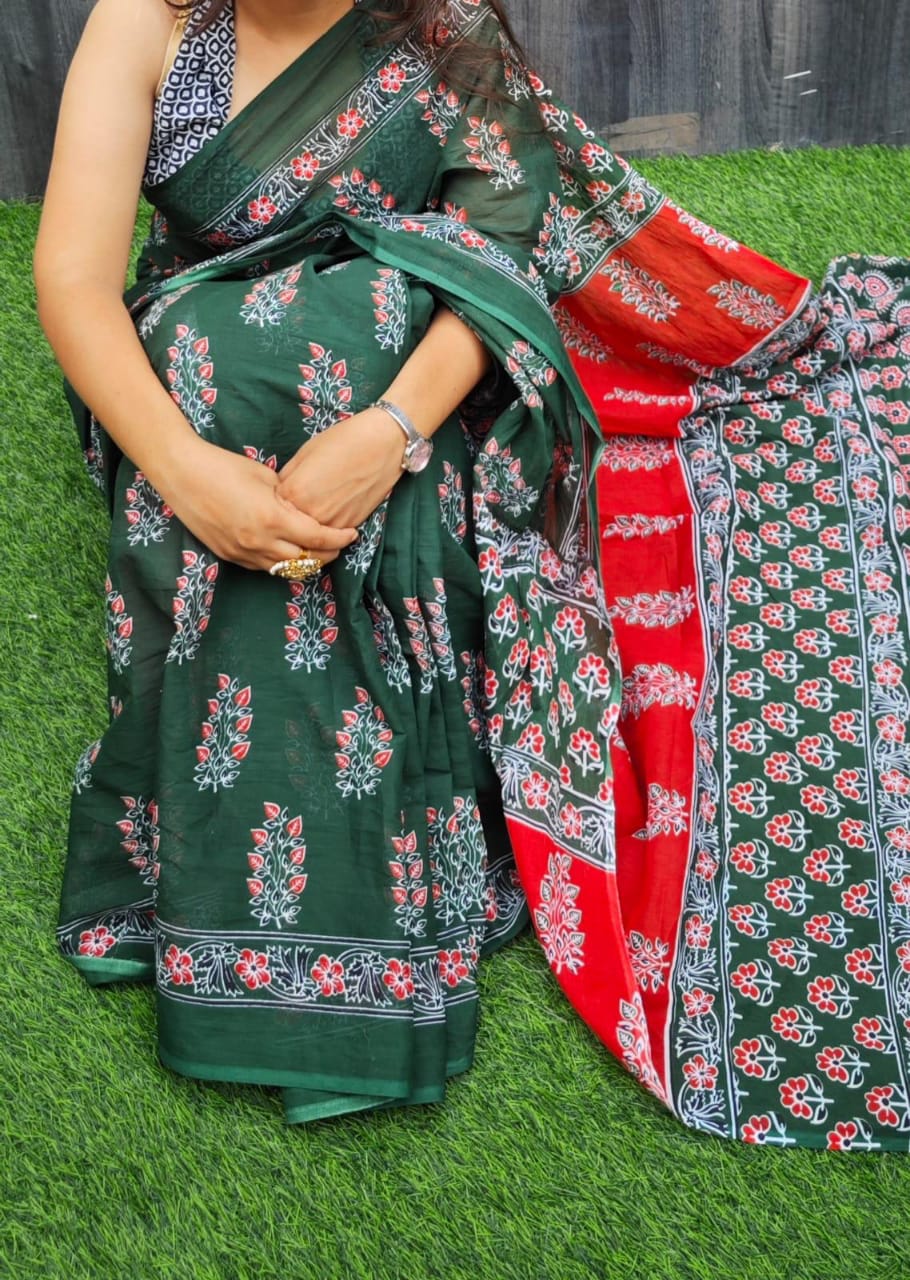 Cotton Mul-mul Saree