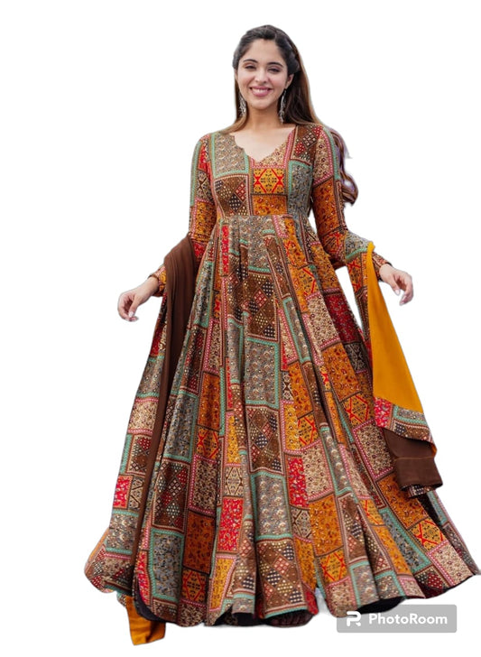 DSUITA5 - DHRUVA HEAVY FANCY GOWN WITH DUPPATTA