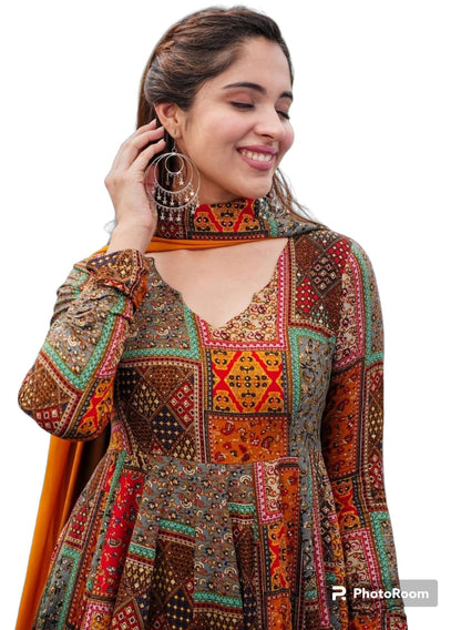 DSUITA5 - DHRUVA HEAVY FANCY GOWN WITH DUPPATTA