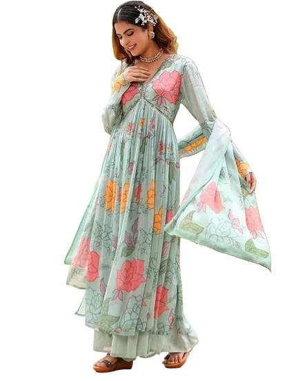 Gown type 3 piece suit