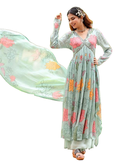Gown type 3 piece suit