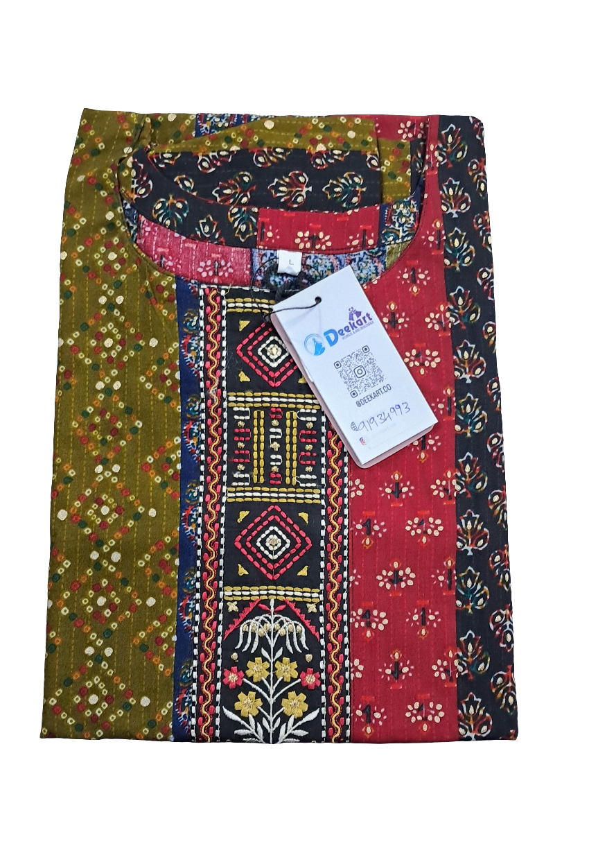 RKUR1- Front neck work kurti