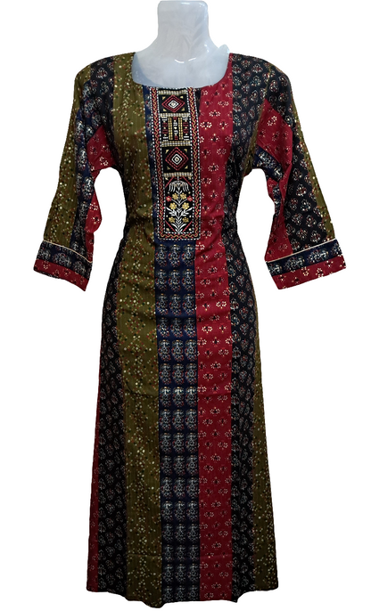 RKUR1- Front neck work kurti